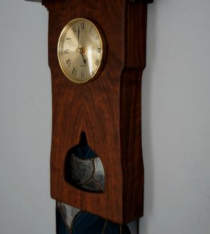 walnut-clock-stained-glass-brass-dial